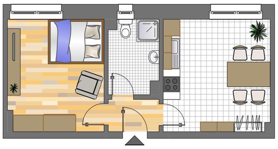 Erdgeschoßwohnung Dortmund Brackel - 1 Zimmer, 35 m&sup2;, 135&euro; | Angebot:26545842