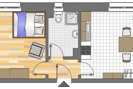 Wohnung Dortmund Brackel - 1 Zimmer, 35 m&sup2;, 135&euro; | Angebot:26545842