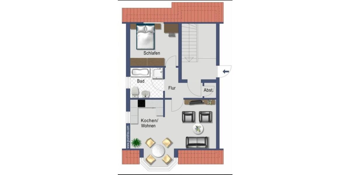 Dachgeschoßwohnung Kassel Bettenhausen - 2 Zimmer, 45 m&sup2;, 500&euro; | Angebot:25792471