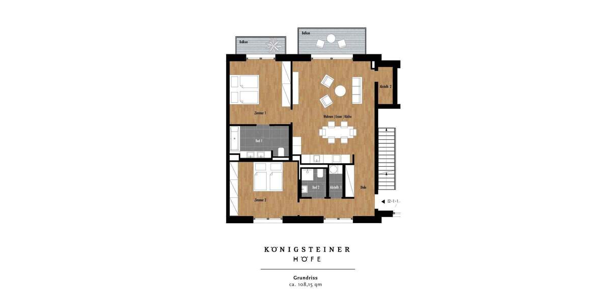 Etagenwohnung Königstein - 3 Zimmer, 108 m&sup2;, 1.795&euro; | Angebot:24673362
