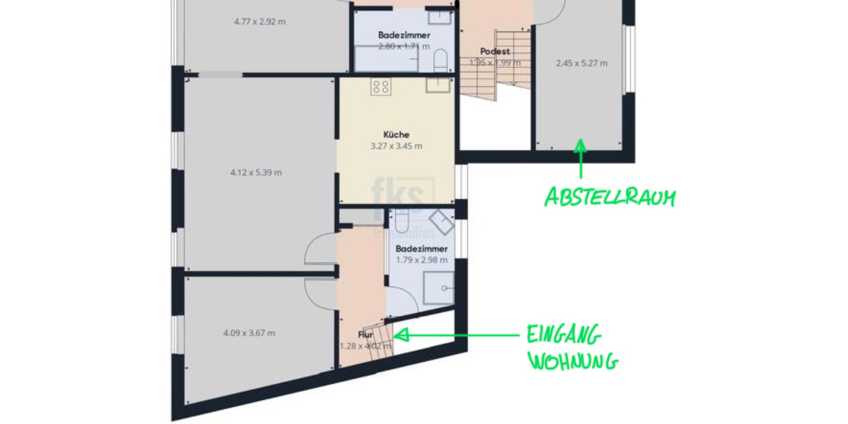 Etagenwohnung Eppelborn - 3 Zimmer, 95 m&sup2;, 750&euro; | Angebot:24658326