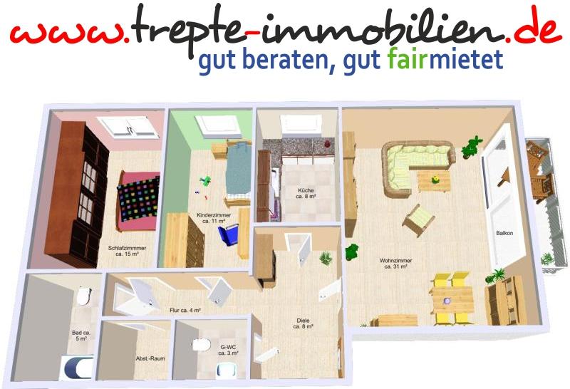 Sonnige 3 Zi.-Wohnung in beliebter Wohnlage von Quickborn !!!