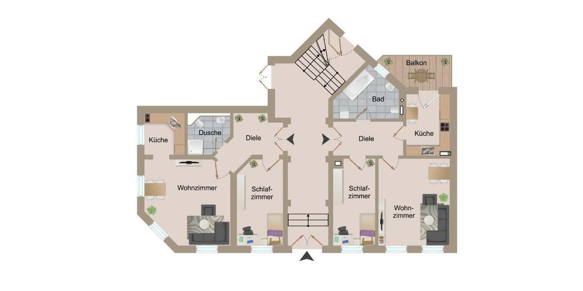 Erdgeschoßwohnung Leipzig Nord - 2 Zimmer, 44 m&sup2;, 531&euro; | Angebot:26020225