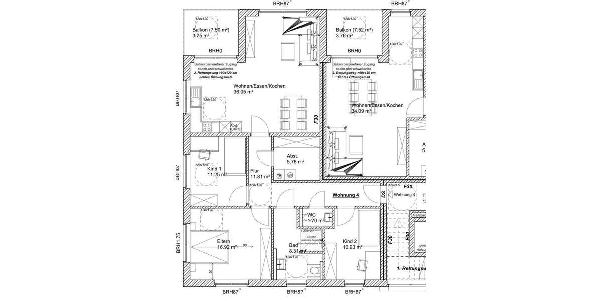 Etagenwohnung Bissendorf - 4 Zimmer, 106 m&sup2;, 1.370&euro; | Angebot:25755195