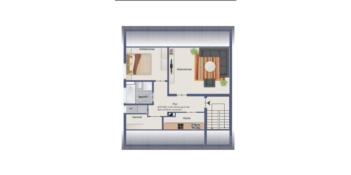 Dachgeschoßwohnung Pforzheim Eutingen - 2 Zimmer, 69 m&sup2;, 850&euro; | Angebot:26705297
