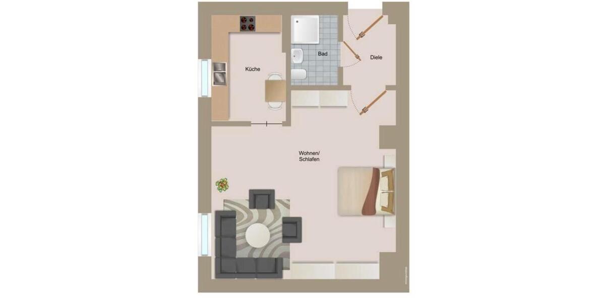 Etagenwohnung Köln Innenstadt - 1 Zimmer, 33 m&sup2;, 693&euro; | Angebot:26588840