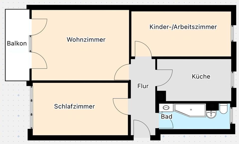 Etagenwohnung Lübben (Spreewald) - 3 Zimmer, 57 m&sup2;, 480&euro; | Angebot:24801407