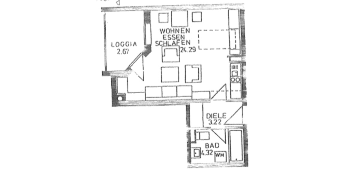 Vollmöblierte 1-Zimmer-Wohnung in Schwabmünchen mit Stellplatz 1 zimmer