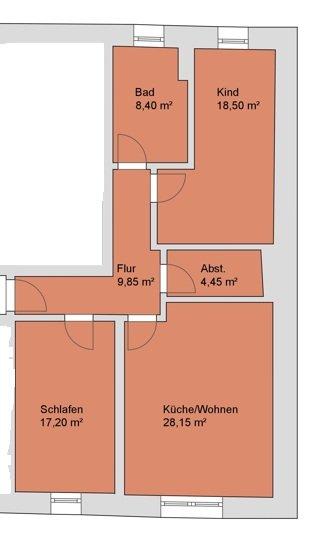 Etagenwohnung Bernburg (Saale) - 3 Zimmer, 87 m&sup2;, 740&euro; | Angebot:26278065
