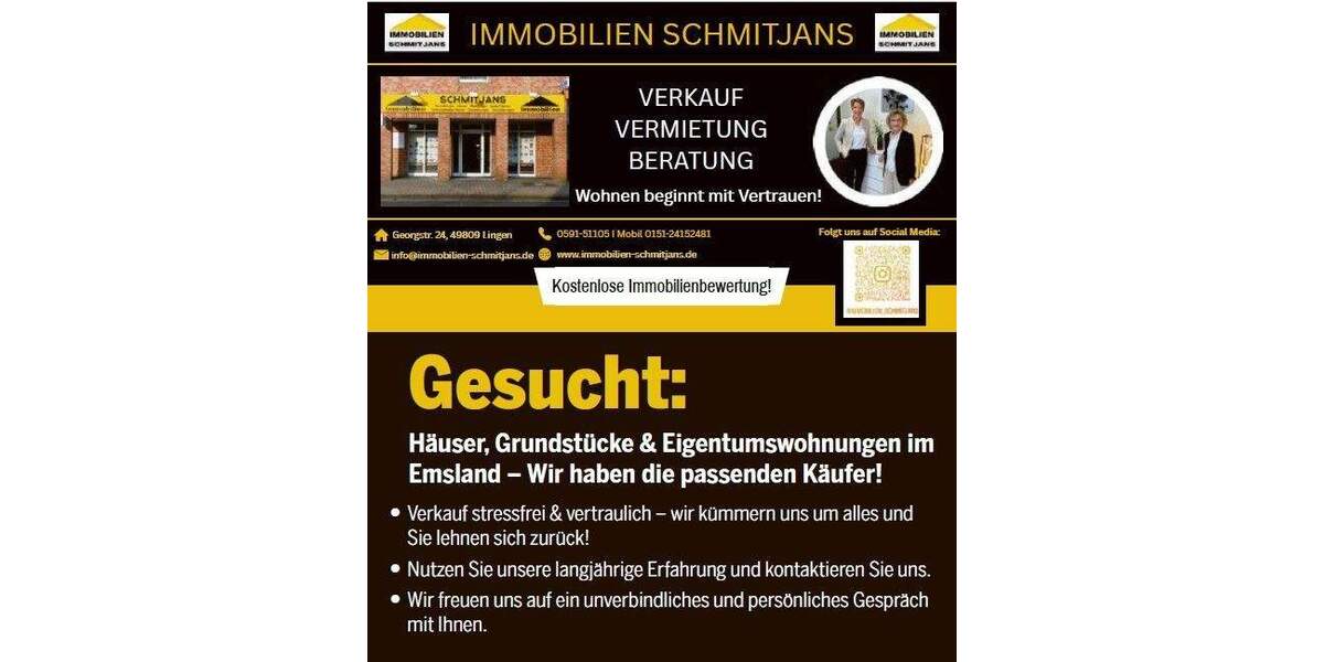 Etagenwohnung Lingen (Ems) Bramsche - 3 Zimmer, 80 m&sup2;, 550&euro; | Angebot:23936634
