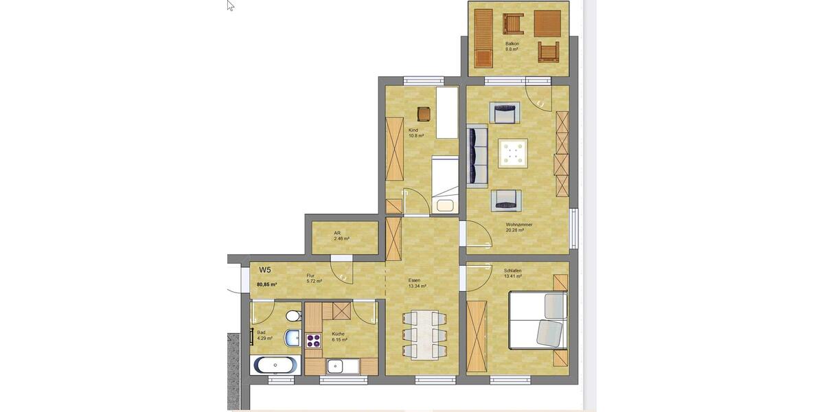 Erdgeschoßwohnung Bergneustadt - 3 Zimmer, 81 m&sup2;, 650&euro; | Angebot:26566407