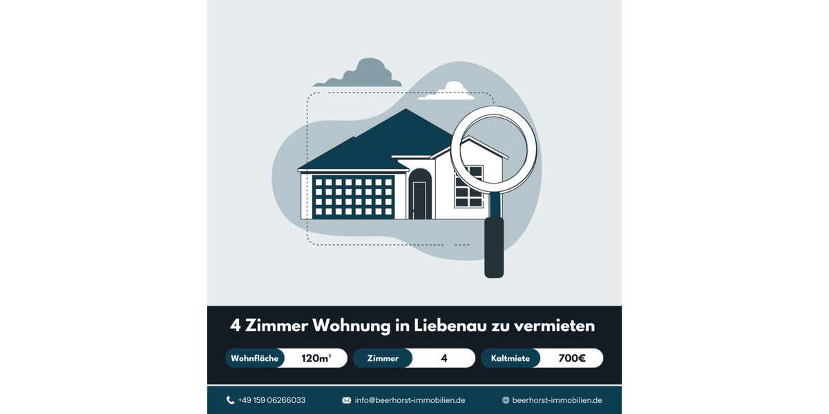 4-Zimmer-Wohnung auf zwei Etagen in ruhiger Lage von Liebenau zu vermieten 4 zimmer