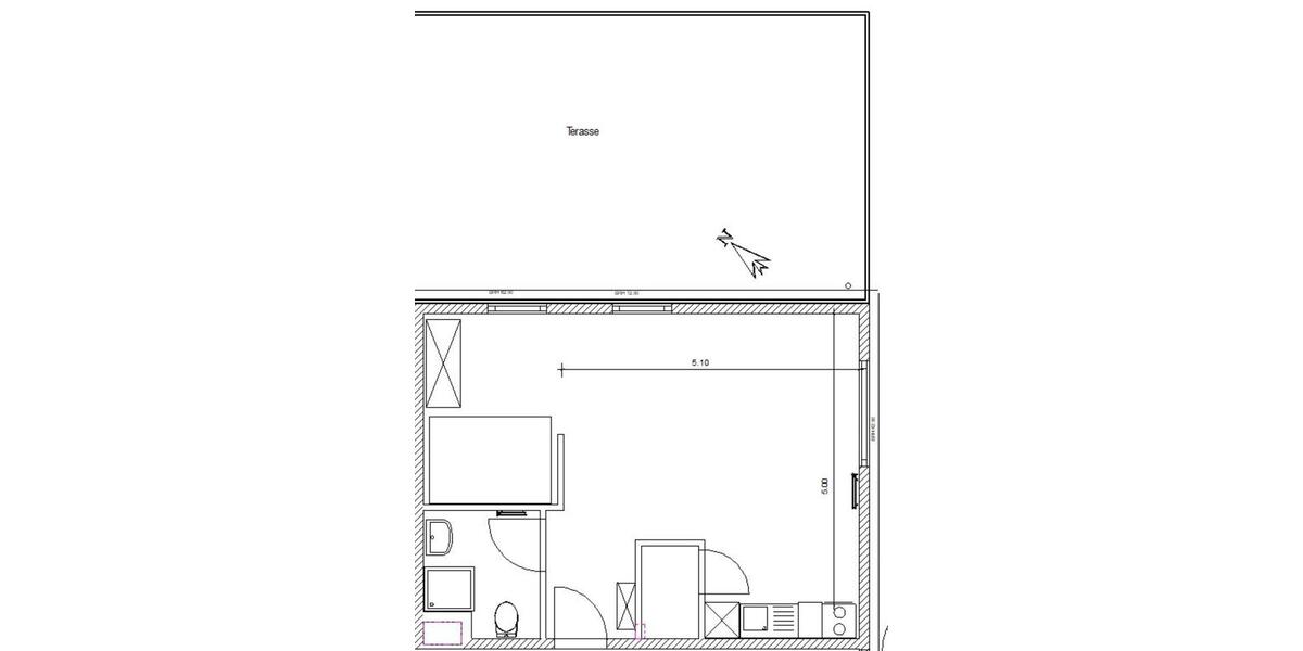 Erdgeschoßwohnung Aalen - 1 Zimmer, 46 m&sup2;, 680&euro; | Angebot:24825680
