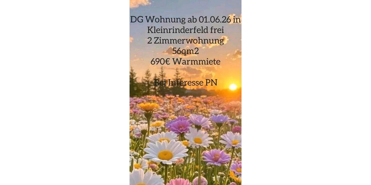 Dachgeschoßwohnung Kleinrinderfeld - 2 Zimmer, 56 m&sup2;, 690&euro; | Angebot:26050521