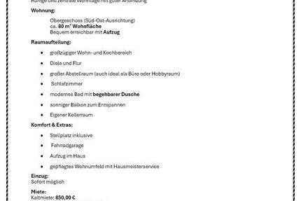 Wohnung siehe Foto 3 zimmer