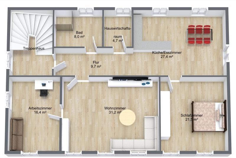 Etagenwohnung Seegebiet Mansfelder Land - 3 Zimmer, 130 m&sup2;, 1.100&euro; | Angebot:25418013