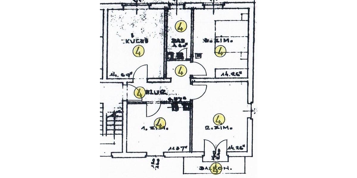 Etagenwohnung Baden-Baden Baden - 3 Zimmer, 69 m&sup2;, 980&euro; | Angebot:26044414