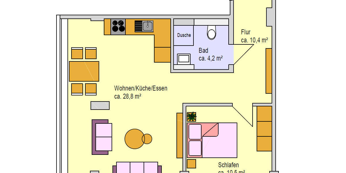 Etagenwohnung Aachen Frankenberger Viertel - 2 Zimmer, 54 m&sup2;, 860&euro; | Angebot:26139250