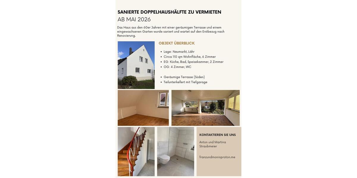 Doppelhaushälfte Neumarkt in der Oberpfalz Altenhof - 6 Zimmer, 120 m&sup2;, 1.300&euro; | Angebot:26007668