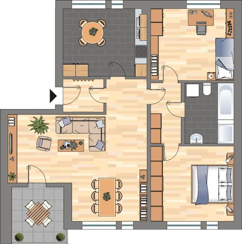 Helle, renovierte 3-ZKB-Balkonwohnung in der City zu vermieten! zimmer