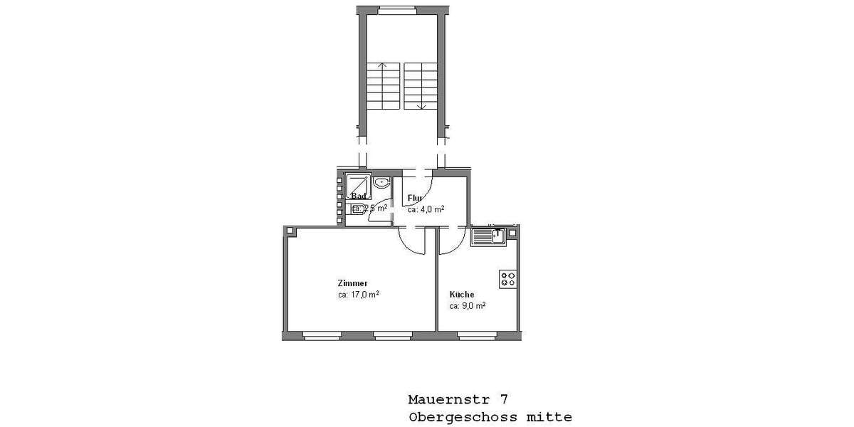 Etagenwohnung Braunschweig Innenstadt - 1 Zimmer, 33 m&sup2;, 297&euro; | Angebot:27115559