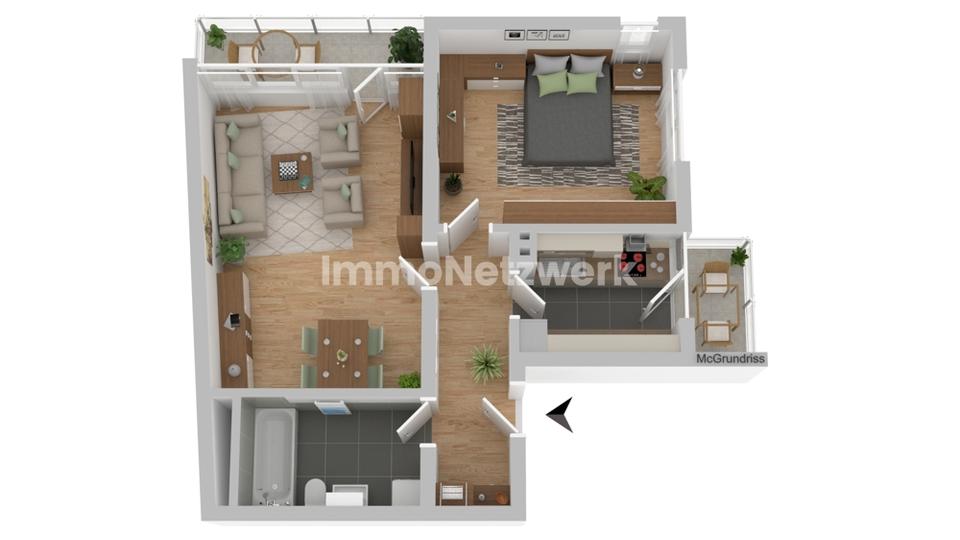 TOP***aufwendig, sanierte Zweizimmerwohnung mit 2 Balkonen***NEU 2 zimmer