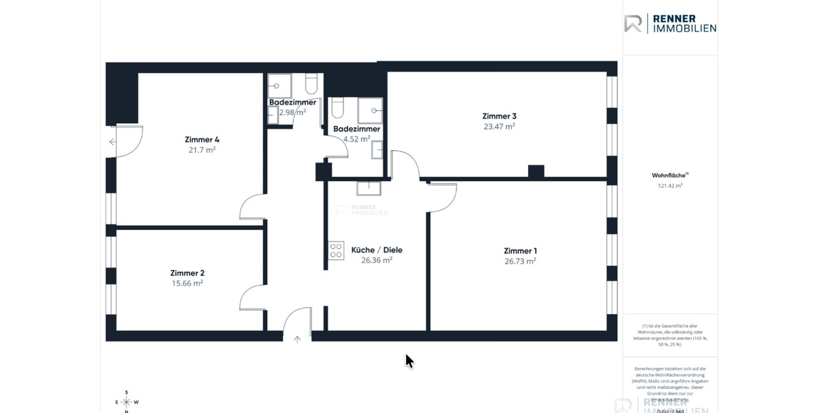 Wohnen auf Zeit Nürnberg Hasenbuck - 4 Zimmer, 121 m&sup2;, 550&euro; | Angebot:25227991