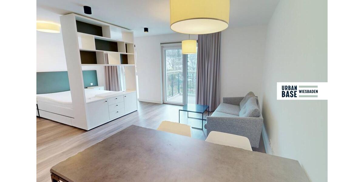 URBAN BASE: Vollmöbliertes 1-Zimmer-Apartment mit EBK, BALKON, ALL-IN-MIETE, UVM. im Wiesbadener Stadtzentrum 1 zimmer