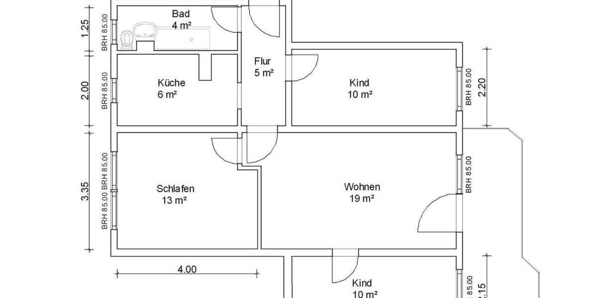 Etagenwohnung Zwickau Eckersbach - 4 Zimmer, 73 m&sup2;, 511&euro; | Angebot:26787177