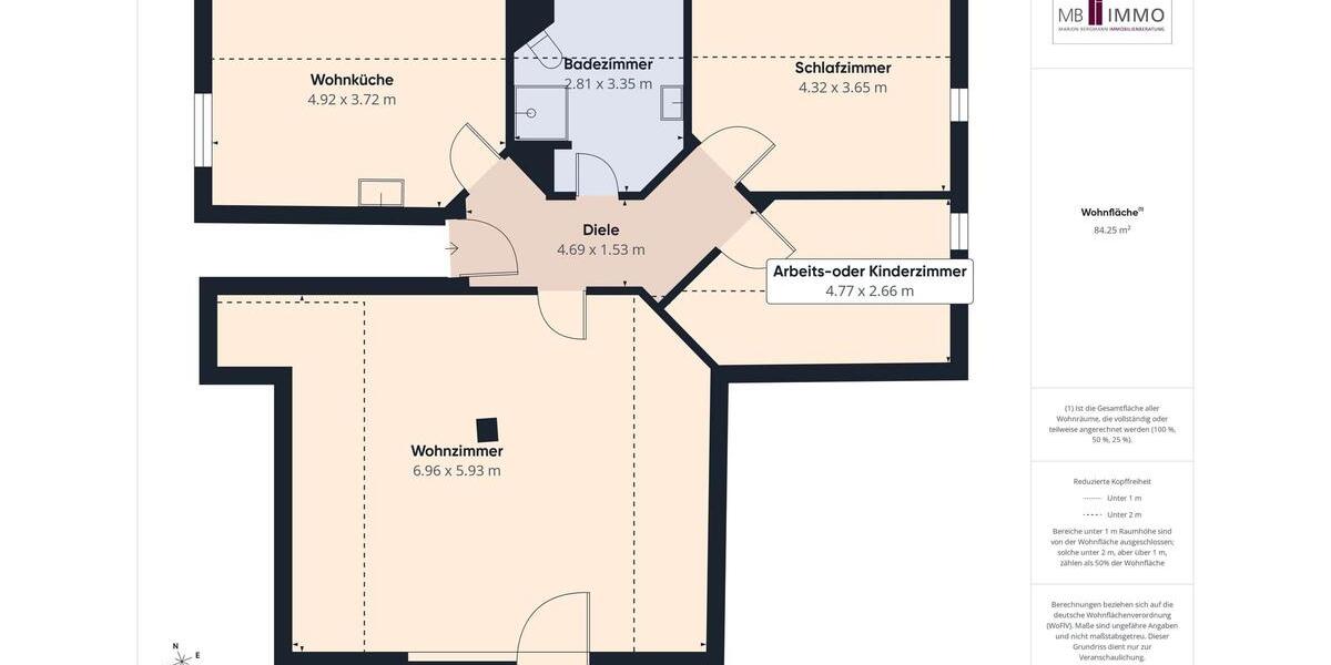 Dachgeschoßwohnung Wolfsburg Ehmen - 3 Zimmer, 93 m&sup2;, 1.000&euro; | Angebot:25149862