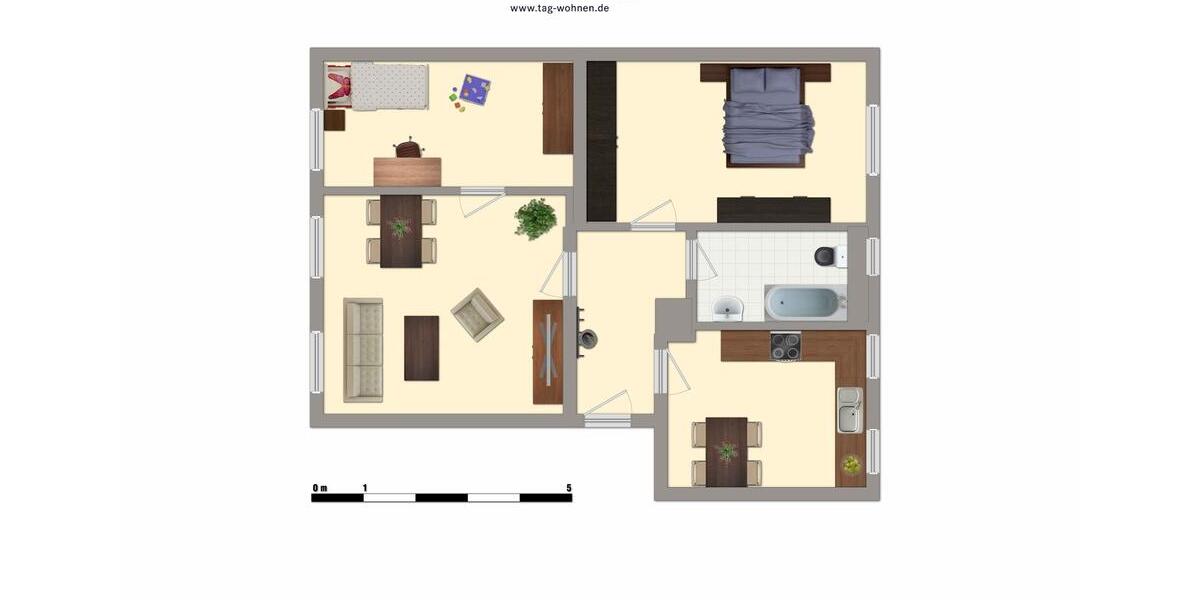 Etagenwohnung Merseburg - 2 Zimmer, 55 m&sup2;, 326&euro; | Angebot:26561575