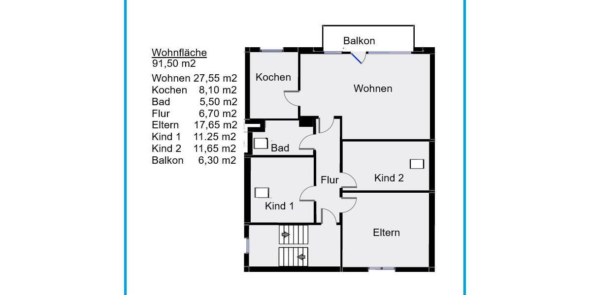 4 Zimmer 91.50 m2 Dachgeschoss Wohnung zu Vermieten 4 zimmer