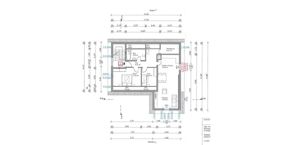 Wohnung im Dachgeschoss 3 zimmer