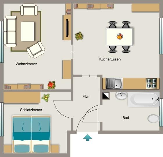 Hier schlägt besonders das Herz für Singles und Paare 2.5 zimmer