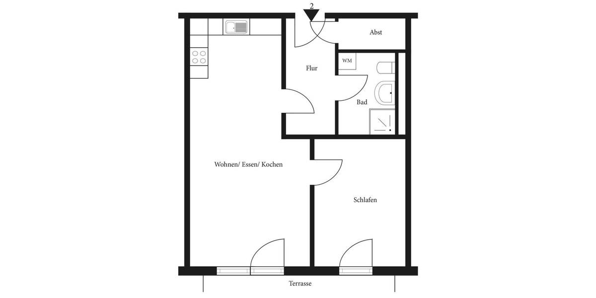 Terrassenwohnung Hamburg Duvenstedt - 2 Zimmer, 70 m&sup2;, 1.120&euro; | Angebot:25113861