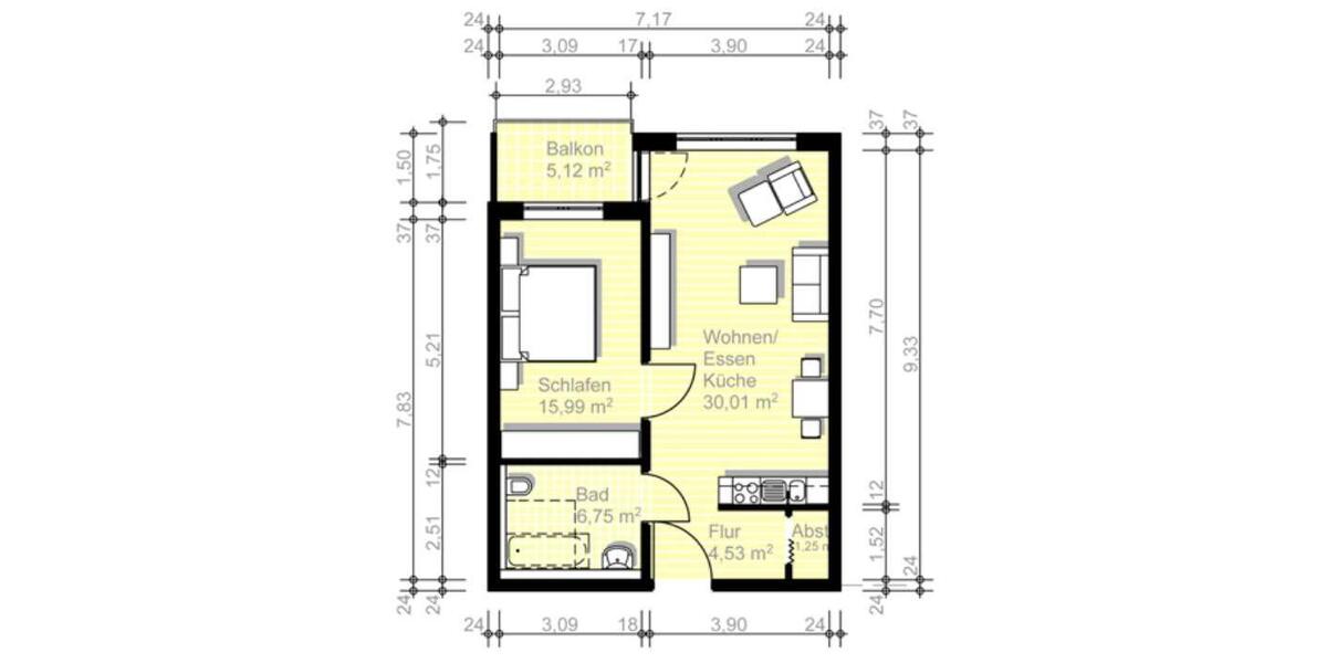 Etagenwohnung Rotenburg an der Fulda - 2 Zimmer, 60 m&sup2;, 820&euro; | Angebot:24613115