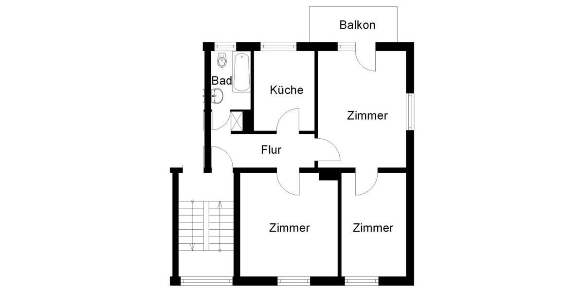 Erdgeschoßwohnung Osnabrück Nahne - 3 Zimmer, 61 m&sup2;, 636&euro; | Angebot:26257861