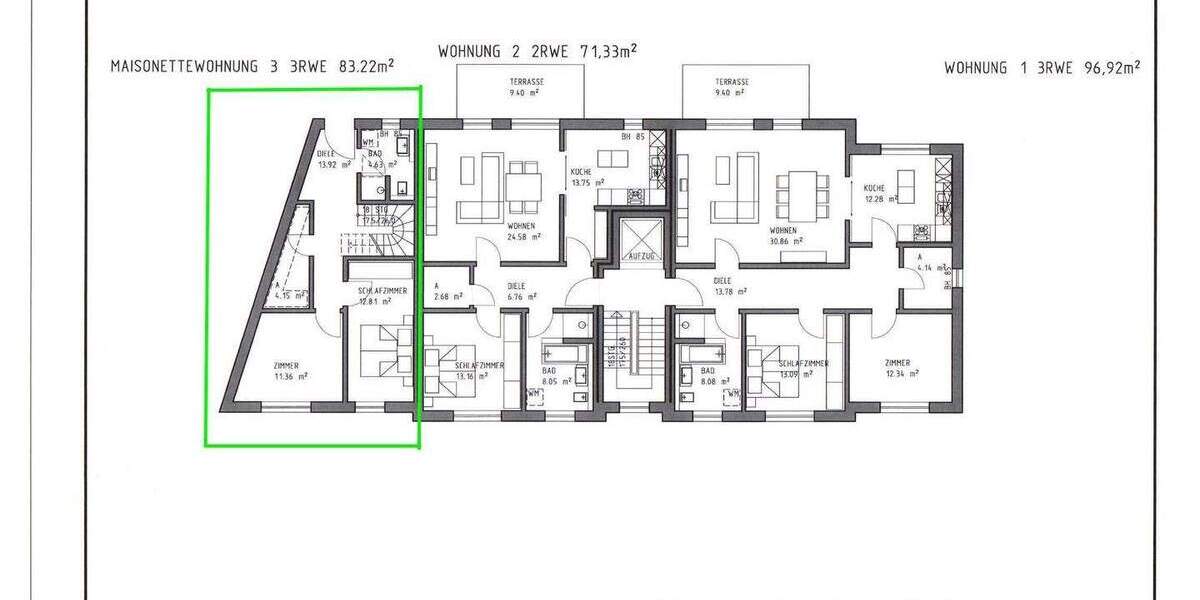 Etagenwohnung Bad Doberan - 3 Zimmer, 83 m&sup2;, 1.200&euro; | Angebot:24609411