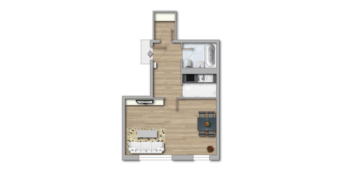 Etagenwohnung Dessau-Roßlau Roßlau - 1 Zimmer, 35 m&sup2;, 228&euro; | Angebot:26635039