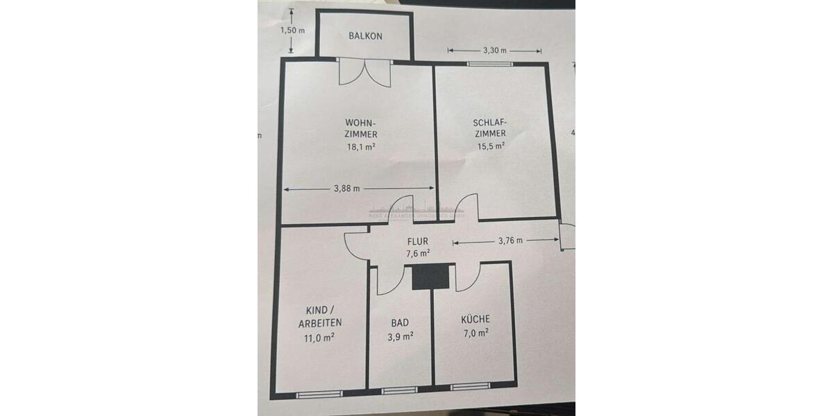 Etagenwohnung Fehrbellin - 2.5 Zimmer, 56 m&sup2;, 627&euro; | Angebot:26649671