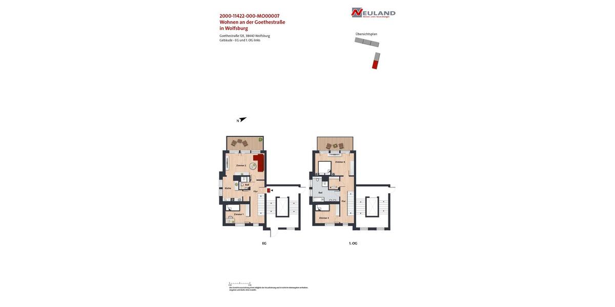 Etagenwohnung Wolfsburg - 4 Zimmer, 123 m&sup2;, 1.541&euro; | Angebot:26441394