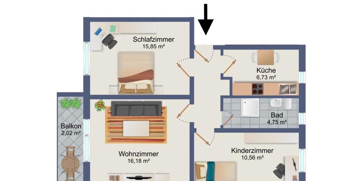 Etagenwohnung Zörbig - 3 Zimmer, 60 m&sup2;, 380&euro; | Angebot:24933908