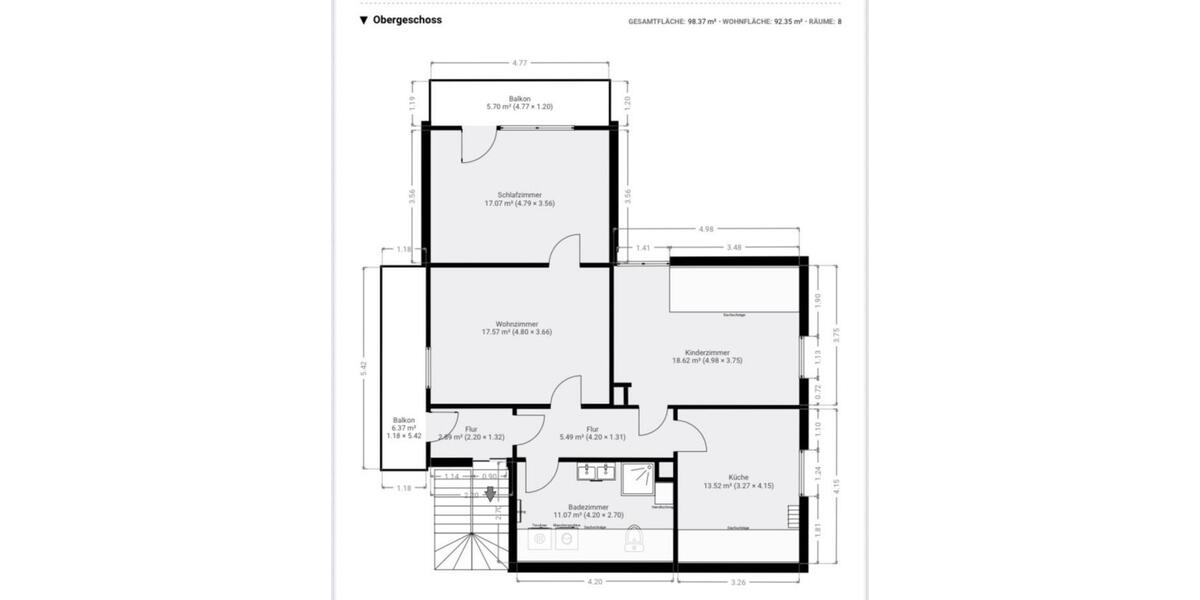 Etagenwohnung Gunzenhausen - 3 Zimmer, 92 m&sup2;, 1.050&euro; | Angebot:26095387