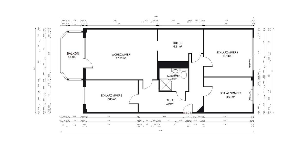 Etagenwohnung Reichenbach im Vogtland - 4 Zimmer, 69 m&sup2;, 320&euro; | Angebot:25989858