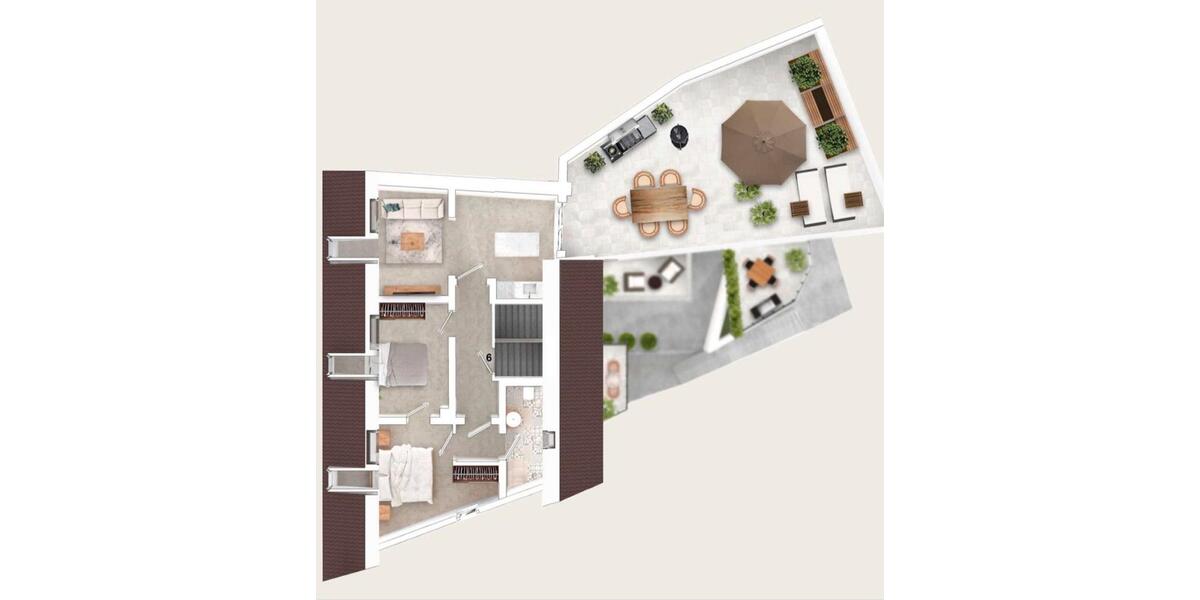 Tolle 3-Zimmer-Wohnung mit Dachterrasse 3 zimmer