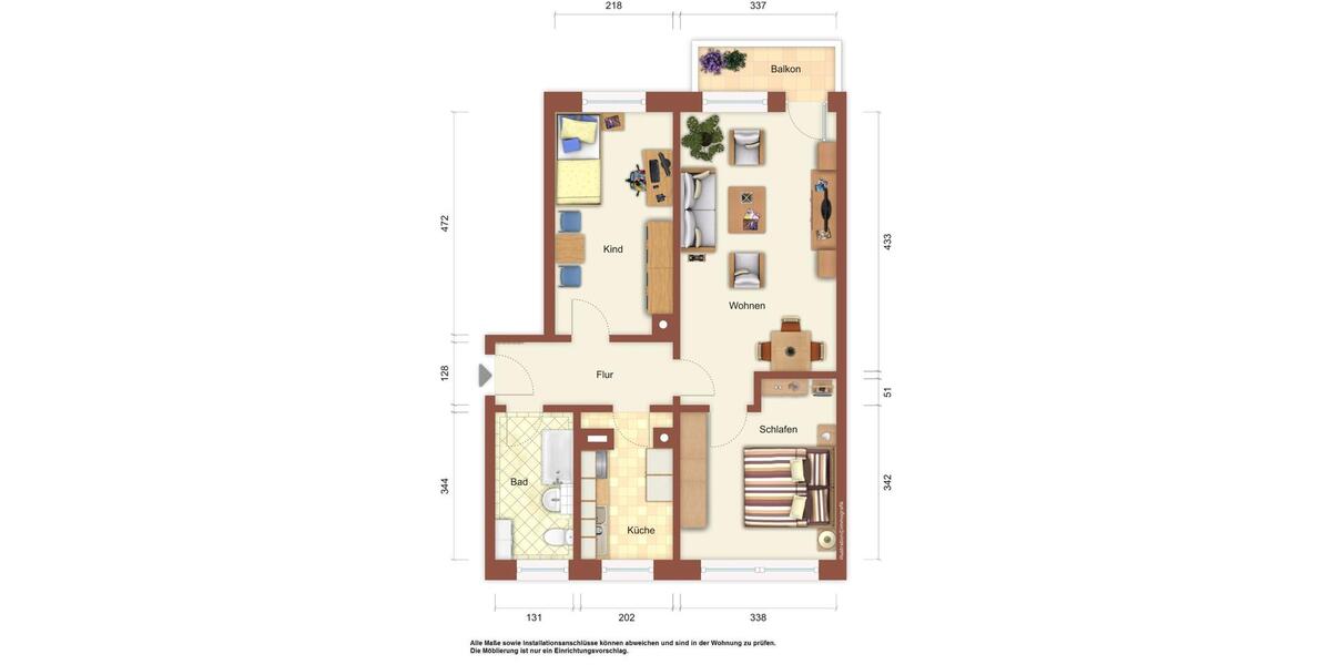 Etagenwohnung Weißwasser (Oberlausitz) - 3 Zimmer, 61 m&sup2;, 383&euro; | Angebot:23795337