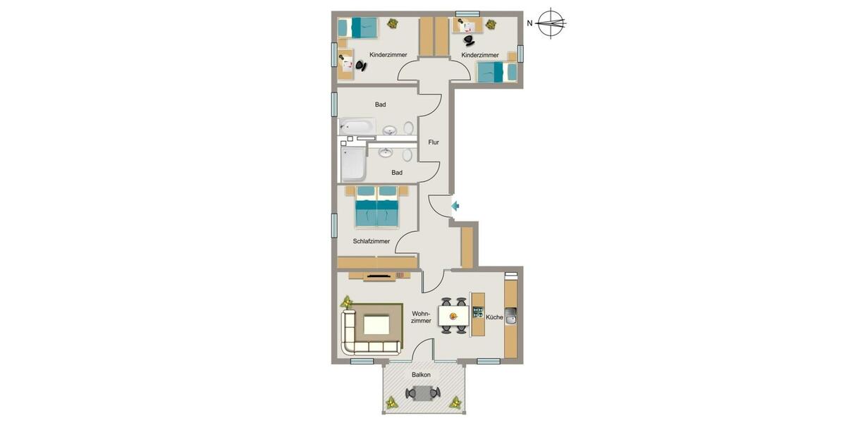 Familienfreundliche Etagenwohnung in Moers - 4 Zimmer, 98,42m² 4 zimmer