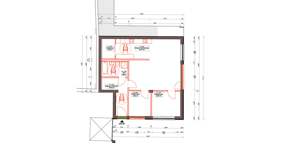Erdgeschoßwohnung Leinefelde-Worbis Worbis - 2.5 Zimmer, 107 m&sup2;, 965&euro; | Angebot:24488727