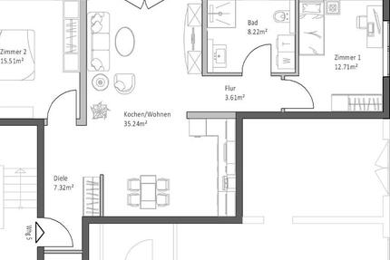 Neubau 2 - 4 Zimmerwohnungen in Landolfshausen hier: 3 Zimmer zimmer