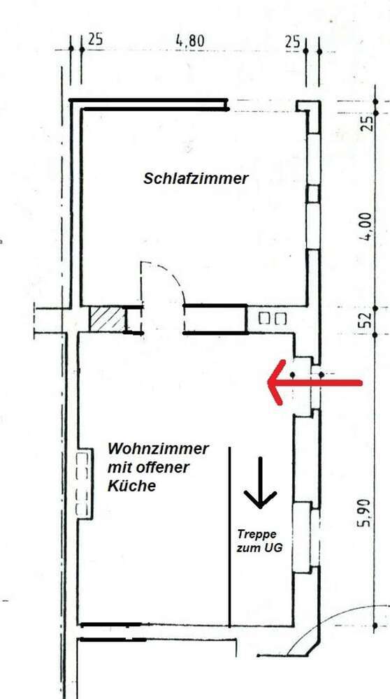 2-Zimmer-Wohnung im Hinterhaus mit viel zusätzlichem Platz im Untergeschoß